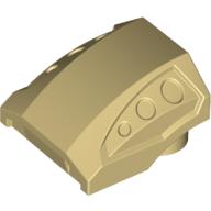 Brick Curved 2 × 2 No Studs - 3 Recessed Side Ports Beige