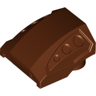 Brick Curved 2 × 2 No Studs - 3 Recessed Side Ports Reddish Brown