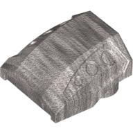 Brick Curved 2 × 2 No Studs - 3 Recessed Side Ports Metallic-Silber
