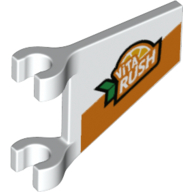 Flag 2 × 2 Trapezoid with Clips with 'Vita Rush' Logo Print Weiß