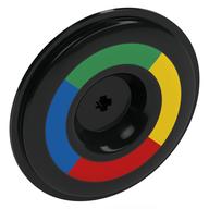 Wheel Cover for Wheel 34 × 56 with Green/Yellow/Red/Blue Circle print Schwarz