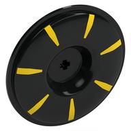 Wheel Cover for Wheel 34 × 56 with Yellow Stripes print Schwarz