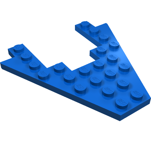 Wedge, Plate 8 × 8 with 4 × 4 Cutout Blue