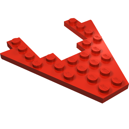Keil, Platte 8 × 8 mit 4 × 4 Aussparung Rot