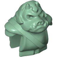 Minifig Head Special, Gamorrean with Armor [Plain] Sand Green