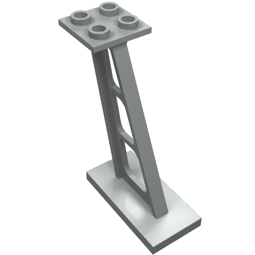 Support 2 × 4 × 5 Stanchion Inclined [5mm wide posts] Light Gray