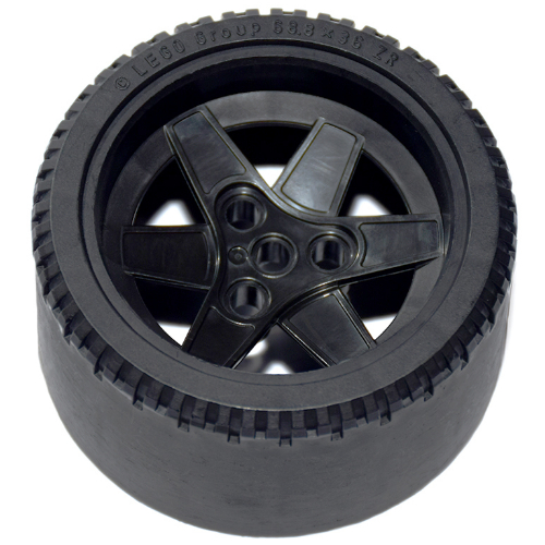Wheel 68.8 × 36 ZR Solid Smooth Black