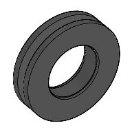 Tyre with Centre Groove [Tightrope Guide Wheel] Black