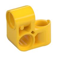 Technic Pin Connector Perpendicular 2 × 2 Bent Yellow