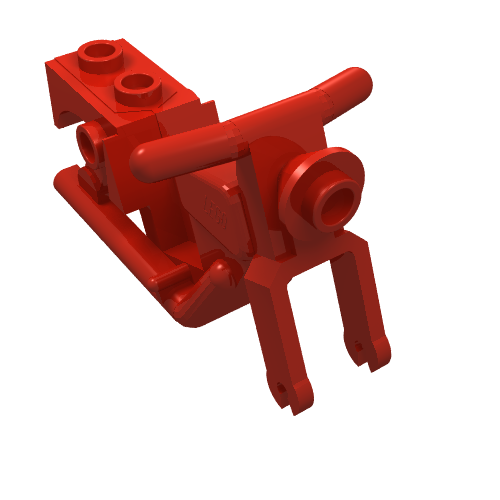 Vehicle Base, Motorcycle Chassis, Frame 3 × 6 × 3 Red