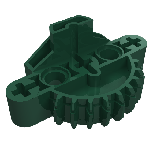 Large Figure Skeletal, Torso, Gear 9 Tooth with 3 Axle Holes and 2 Holes (Matoran) Dunkelgrün