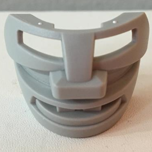Large Figure Mask / Visor, Hockey Mask 2 with smile and 2 teeth Hellgrau