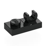 Plate Special 1 × 2, Top Clip [Open O] Black