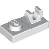 Plate Special 1 × 2, Top Clip [Open O] White