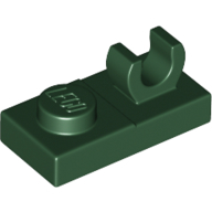 Plate Special 1 × 2, Top Clip [Open O] Dark Green