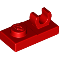 Plate Special 1 × 2, Top Clip [Open O] Red