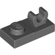 Plate Special 1 × 2, Top Clip [Open O] Dark Bluish Gray