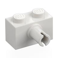 Brick Special 1 × 2 with Pin - Bottom Stud Holder White