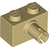 Brick Special 1 × 2 with Pin - Bottom Stud Holder Beige