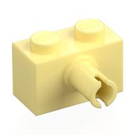 Brick Special 1 × 2 with Pin - Bottom Stud Holder Bright Light Yellow