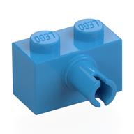 Brick Special 1 × 2 with Pin - Bottom Stud Holder Dunkelazur