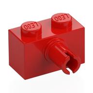 Brick Special 1 × 2 with Pin - Bottom Stud Holder Rot