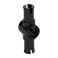 Technic Pin Connector Hub with 2 Pins with Friction Ridges Lengthwise [Small Squared Pin Holes] Black