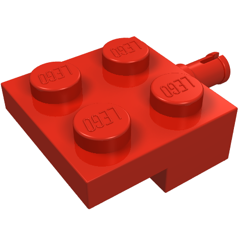 Plate Special 2 × 2 with Wheel Holder Rot