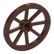 Wheel Wagon Large (33mm D.), hole notched for wheels holder pin Brown