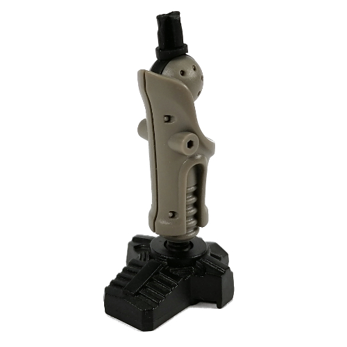 Large Figure Limb, Leg, Lower Section with Axle, Black Foot Dark Gray
