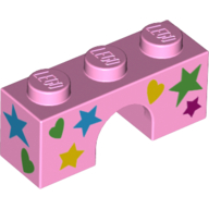 Brick Arch 1 × 3 with Hearts and Stars print Leuchtrosa