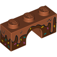 Brick Arch 1 × 3 with Melted/Molten Chocolate, Sprinkles print Dark Orange