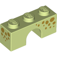 Brick Arch 1 × 3 with Olive Green Animal Spots Print Gelbgrün
