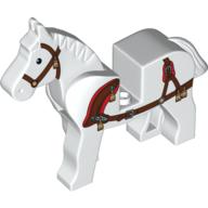 Animal, Horse, Movable Head, Ornate Royal Harness Print Weiß