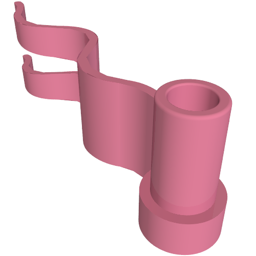 Flag 4 × 1 Wavy [First Wave Left] Medium Dark Pink