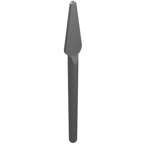 Weapon Pike / Spear Round End Flat Silver