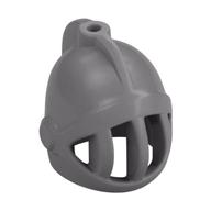 Helmet with Fixed Grill and Plume Hole (Castle) Mattsilber