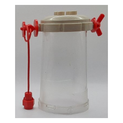 Duplo Cart Lid Octagonal with 2 × 2 Studs, Trans-Clear Cylinder and Red Weight Pearl Very Light Gray