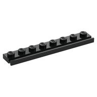 Plate Special 1 × 8 with Door Rail Black