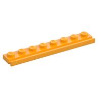 Plate Special 1 × 8 with Door Rail Bright Light Orange