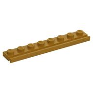 Plate Special 1 × 8 with Door Rail Pearl Gold