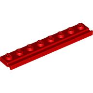Plate Special 1 × 8 with Door Rail Red