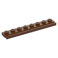 Plate Special 1 × 8 with Door Rail Reddish Brown