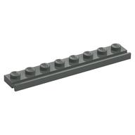 Platte speziell 1 × 8 mit Tür Schiene Dunkelgrau