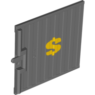 Door Sliding - Type 1 with Yellow Dollar Sign Print Dark Bluish Gray