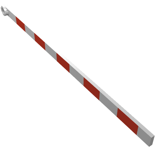 Train Level Crossing Gate Type 2 with Red Stripes Print White