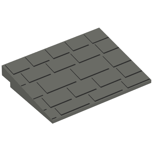 Brick Sloped 10° 6 × 8 with Shingled Roof Print Dunkelgrau
