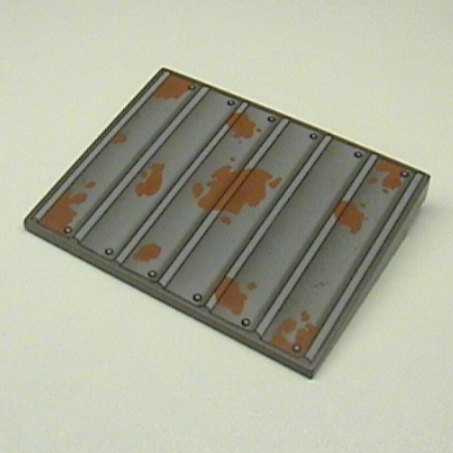 Brick Sloped 10° 6 × 8 with Rusting Sheet-Metal Roof Print Dunkelgrau