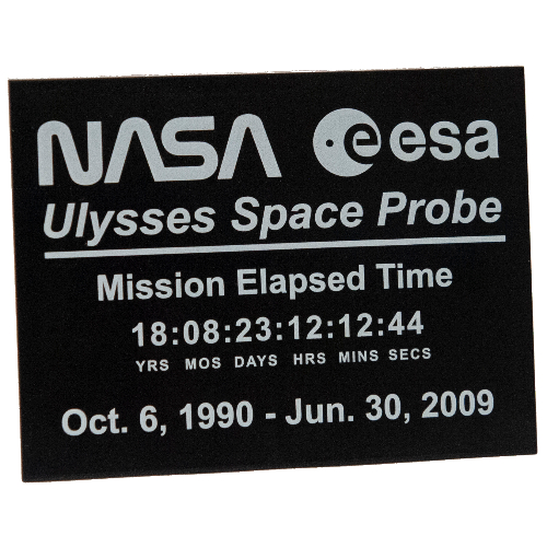 Brick Sloped 10° 6 × 8 with NASA ESA Ulysses Space Probe print Schwarz