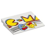 Brick Sloped 10° 6 × 8 with Yellow 'C-M' print White